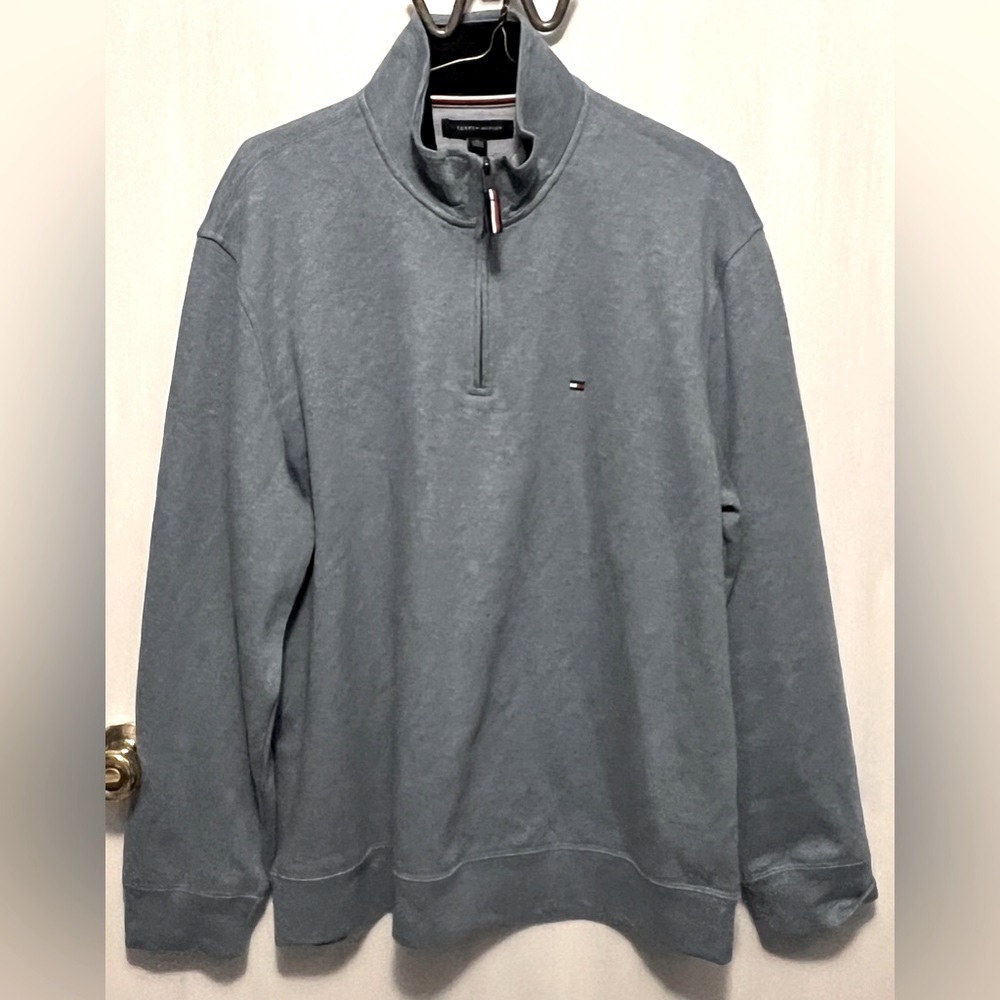 LIKE NEW Tommy Hilfiger 1/2 Zip Pullover Sweatshirt Sz XL Mock Turtleneck